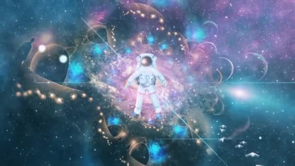 Astronauta Universo Surreal Vídeo Animado Gerada — Vídeo de Stock