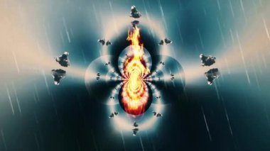 Surreal clouds fractal and fire