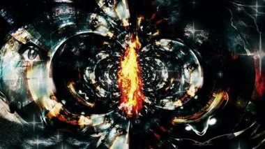 Soyut yüzler. Modern sanat. Canlandırılmış Fraktal