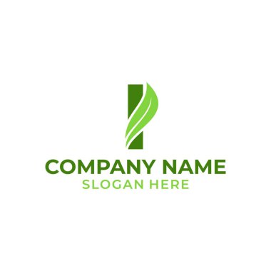 Yaprak vektörlü logo. Logo şablonu, yaprak logosu baş harfleri.