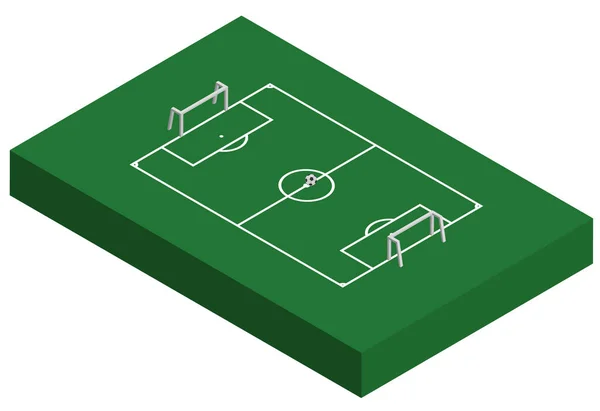 Fútbol Campo Fútbol Isométrico Vector — Vector de stock