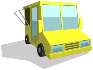 vector illustration of a yellow food truck