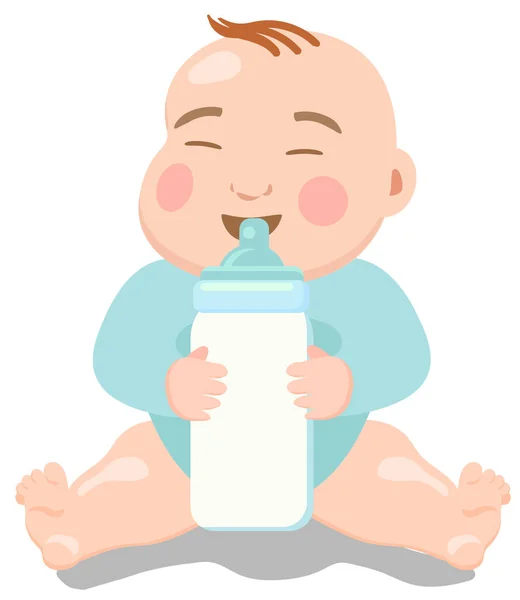 아기에게 우유를 먹이는 — 스톡 벡터