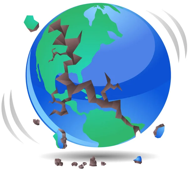 Zeměkoule Planetou Modrou Mapou Světa — Stockový vektor