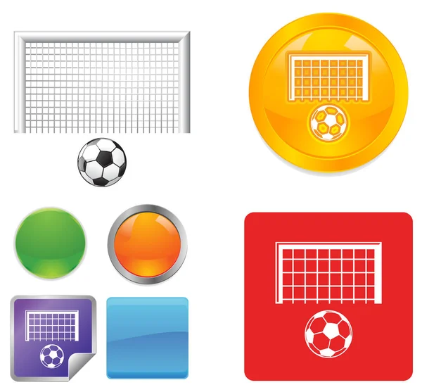 Pallone Calcio Attrezzature Sportive Calcio Vettoriale Illustrazione — Vettoriale Stock