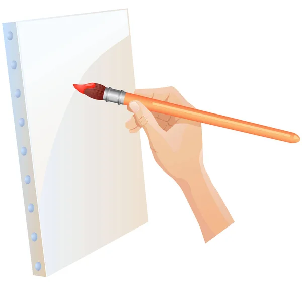 Χέρι Κρατώντας Ένα Μολύβι Ένα Κόκκινο Στυλό — Διανυσματικό Αρχείο