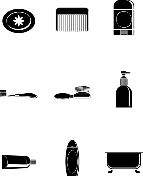 Cleaning Equipment Icons Set Simple Illustration Wash Brush Vector Icon — Stock Vector