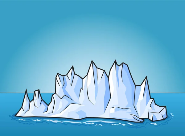 Illustration Vectorielle Iceberg Dans Océan — Image vectorielle