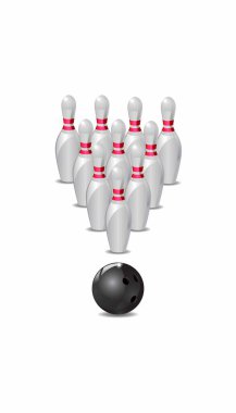 Bowling lobutları beyaz arka planda izole edilmiş. 3d illüstrasyon 