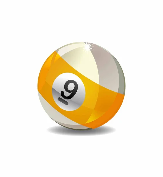 Billiard Ball Number Vector Isolated White Background — Stock Vector