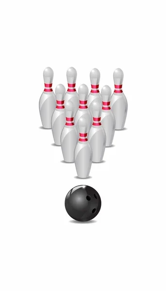 Bowling Csapok Elszigetelt Fehér Alapon Illusztráció — Stock Vector
