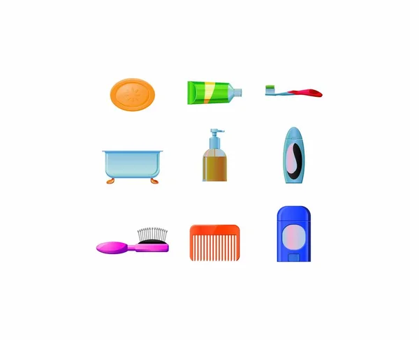 Set Cleaning Supplies White Background Vector Illustration — Stock Vector