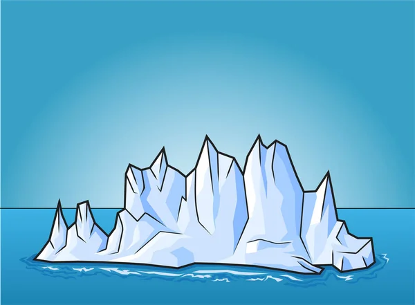 海洋中冰山的图解 — 图库矢量图片