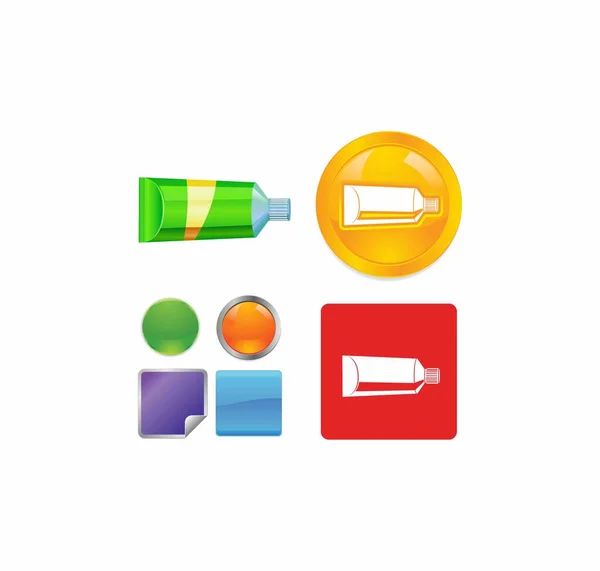 Set Colorful Toothpaste Icons Vector Illustration — Vettoriale Stock