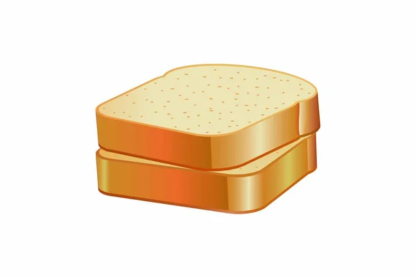 Brot Mit Butter Vektor Flachbild Folge — Stockvektor