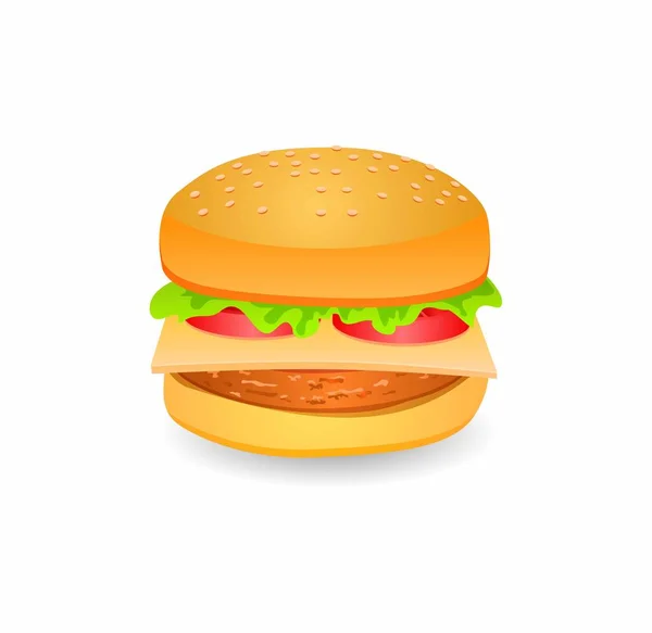 Ikona Hamburgera Ilustracja Wektora — Wektor stockowy