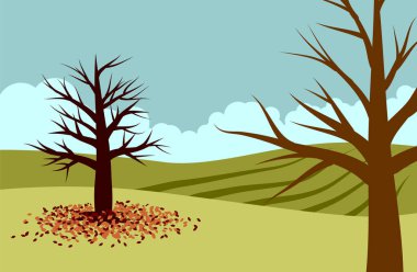 Soyut manzara, vektör illüstrasyonu 