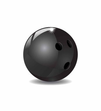 Beyaz arka planda siyah bowling topu. vektör illüstrasyonu. 
