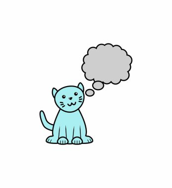Karikatür kedi ile konuşma balonu 