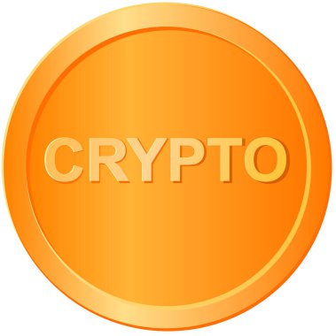 Şifreli para simgesi, vektör illüstrasyonu 