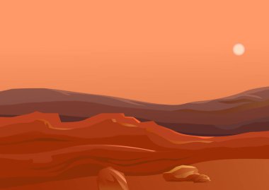 Mars çöl ikonu, vektör illüstrasyonu