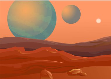  Mars 'ın gezegen simgesi, vektör çizimi 