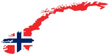Norveç bayrak simgesi, vektör illüstrasyonu
