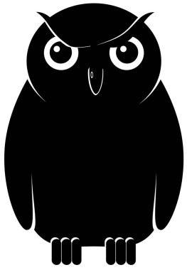 Baykuş simgesi, vektör illüstrasyonu 