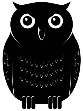 Baykuş simgesi, vektör illüstrasyonu 