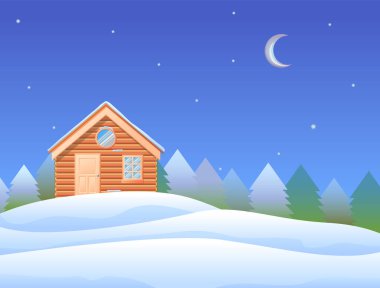 kabin kar yağışı simgesi, vektör illüstrasyonu  