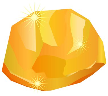 Altın kaya ikonu, vektör illüstrasyonu