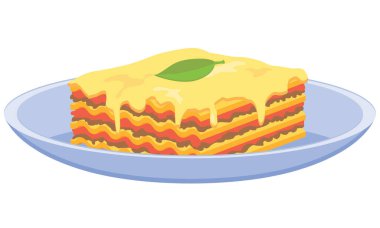 lazanya simgesi, vektör illüstrasyonu