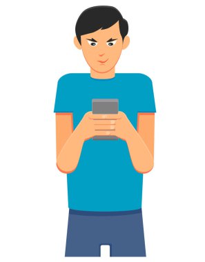 Bir smartphone kullanarak çocuk 