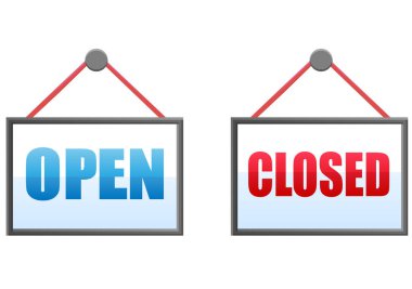 açık kapalı vektör işareti. 
