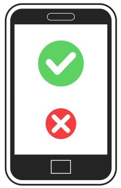 akıllı telefon kontrol simgesi, vektör illüstrasyonu