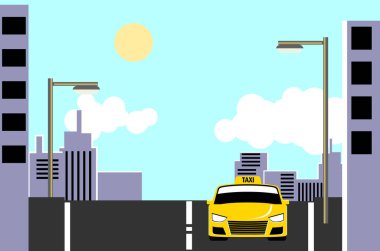 Trafik işaretli araba parkı. vektör illüstrasyonu