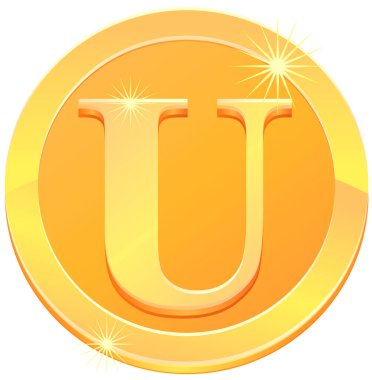 Golde U simgesi, vektör illüstrasyonu