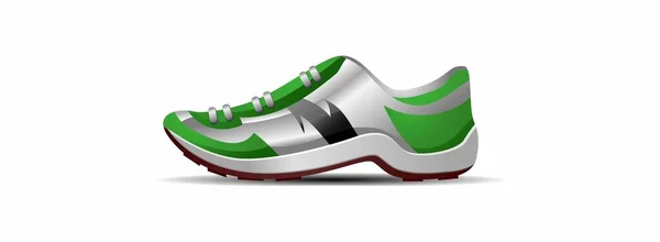 Зеленый Значок Спортивной Обуви Белом Фоне — стоковый вектор