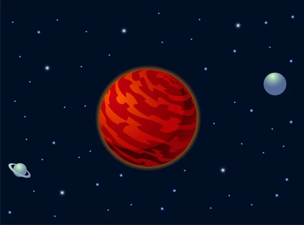 Illustration Des Planeten Mit Dem Sonnensystem — Stockvektor