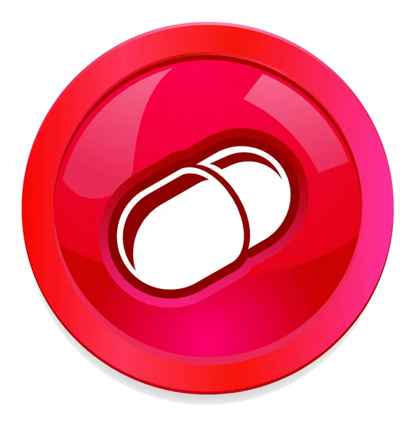 Ilustración Vectorial Botón Redondo Rojo — Vector de stock