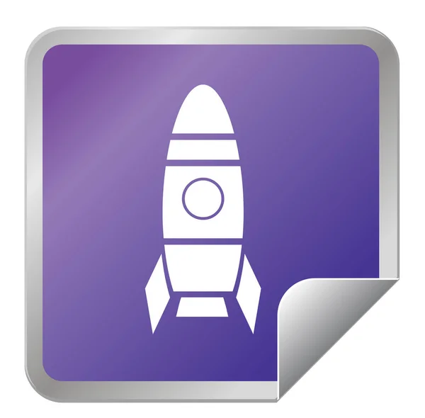 Space Ship Icon Button — Stock Vector