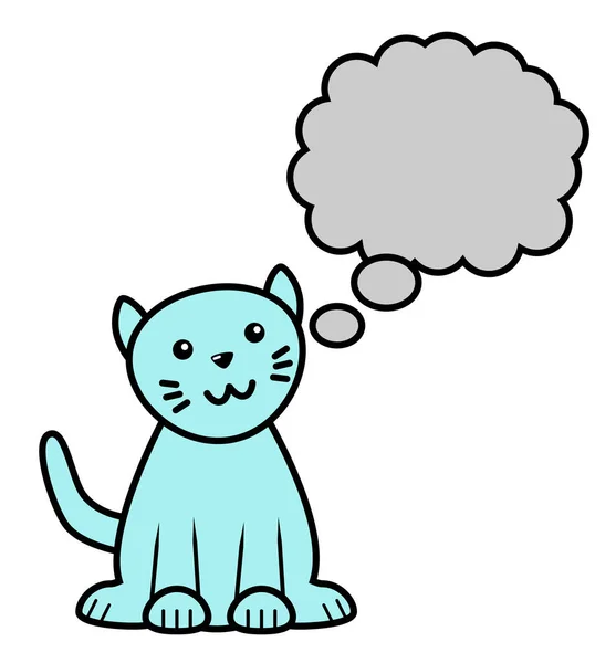 Pensamento Bolha Desenho Animado Gato —  Vetores de Stock