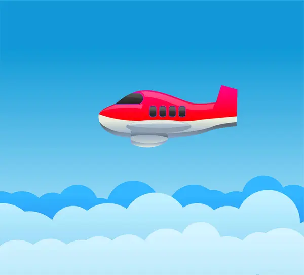 Letadlo Oblacích — Stockový vektor