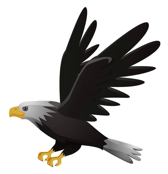 Zwart Wit Vliegende Vogel Weergeven — Stockvector