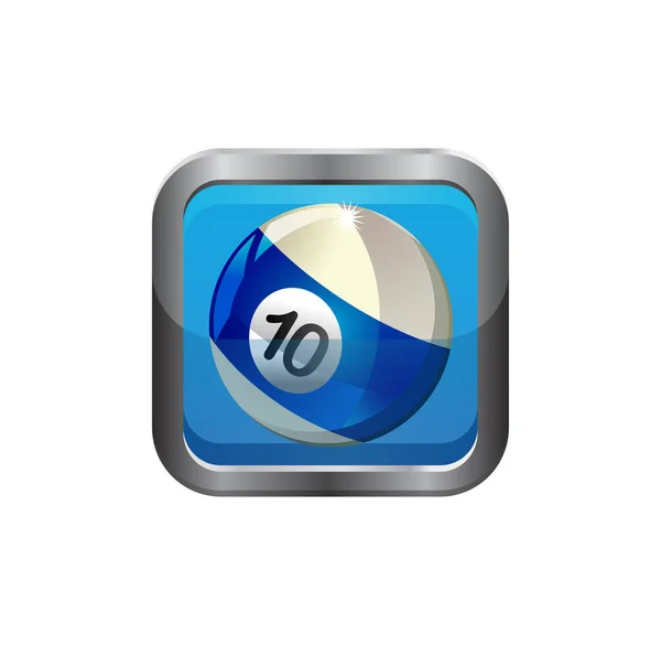 Botón Azul Con Número Número — Vector de stock
