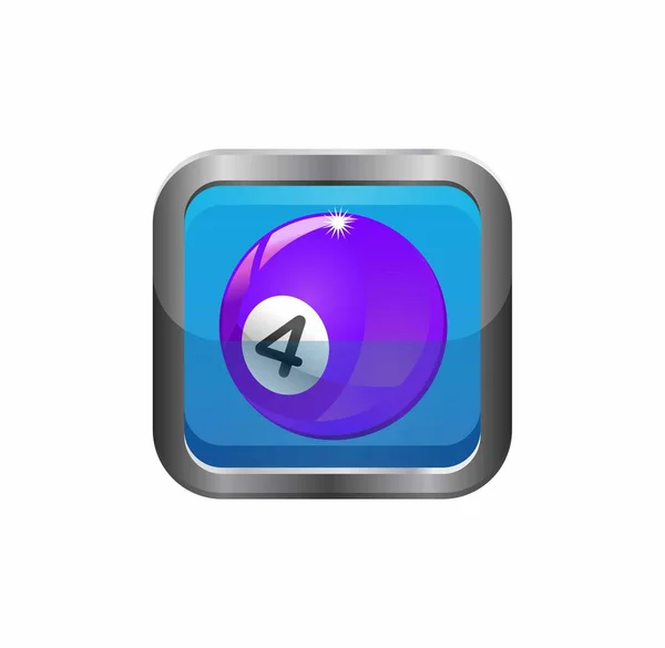Botón Azul Con Número — Vector de stock