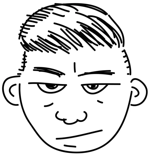 Cartone Animato Bianco Nero Dell Uomo — Vettoriale Stock