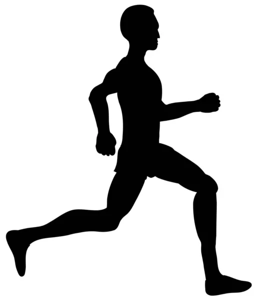 Hombre Corriendo Silueta Vectorial — Vector de stock