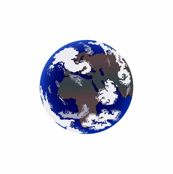 Globen Isolerad Vit Bakgrund Jord — Stock vektor
