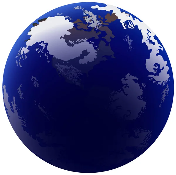 Erde Auf Blauem Isolierten Hintergrund — Stockvektor